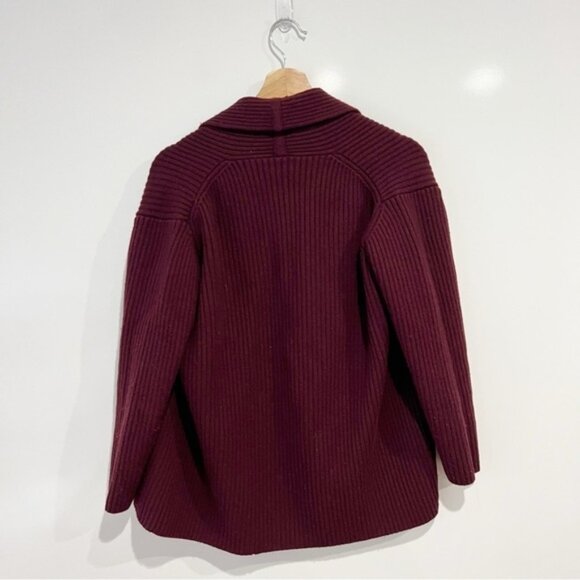 Eileen Fisher Chunky Knit Ribbed Wool Cardigan Sweater - Picture 2 of 8